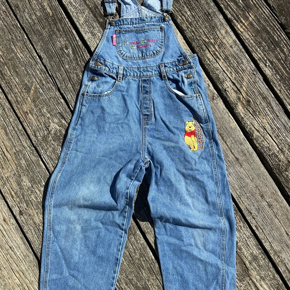 Winnie the Pooh Kids Denim Overalls - Blue